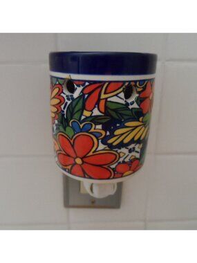 Talavera Electric Wax Warmer Plug-In Floral Ceramic Aromatherapy Home Decor